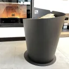 Rund træholder til indendørs i sort stål italiensk moderne design - Favonio Viadurini