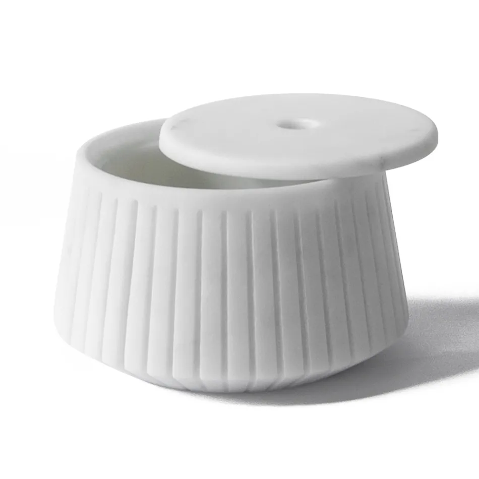 Hvid Carrara marmor eller sort Portoro Design stribet opbevaringsholder - Cairo Viadurini