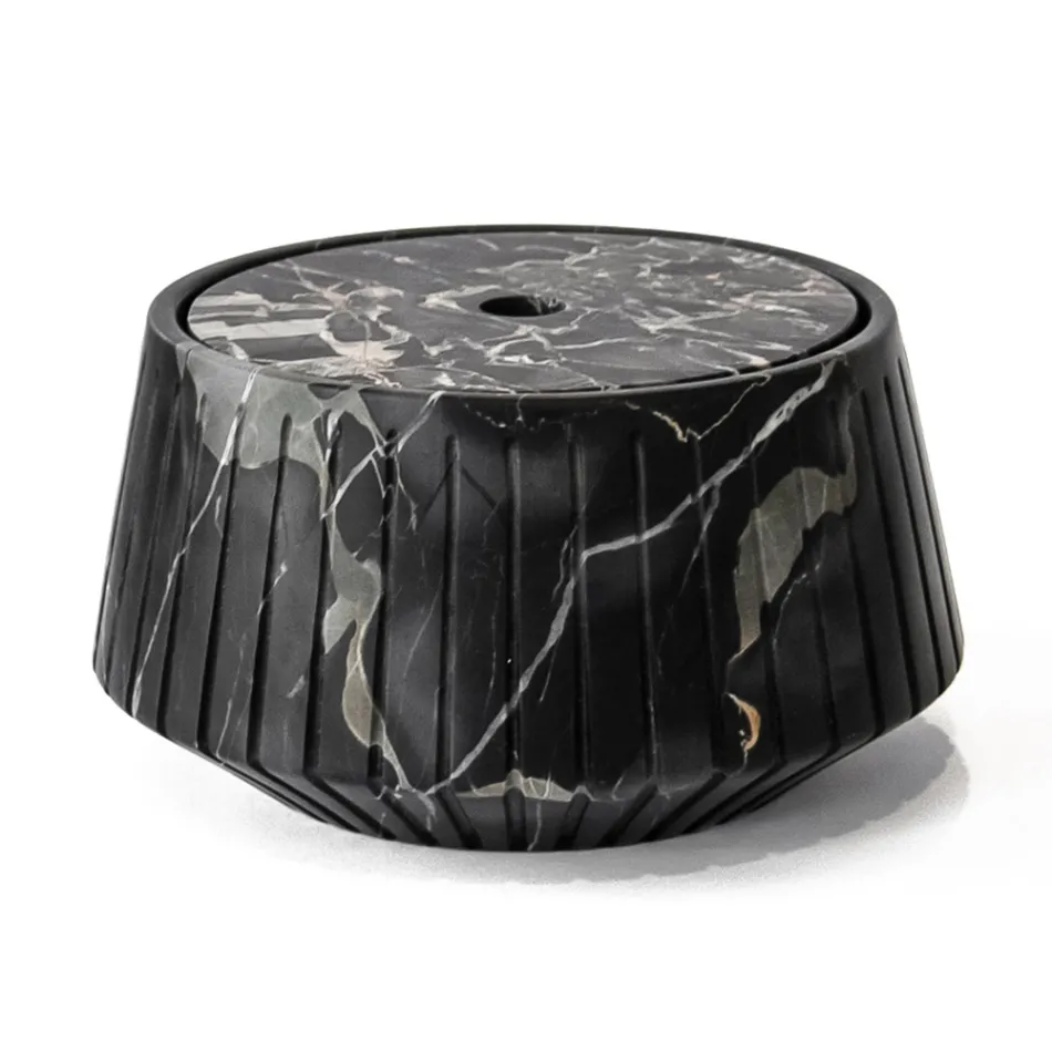 Hvid Carrara marmor eller sort Portoro Design stribet opbevaringsholder - Cairo Viadurini