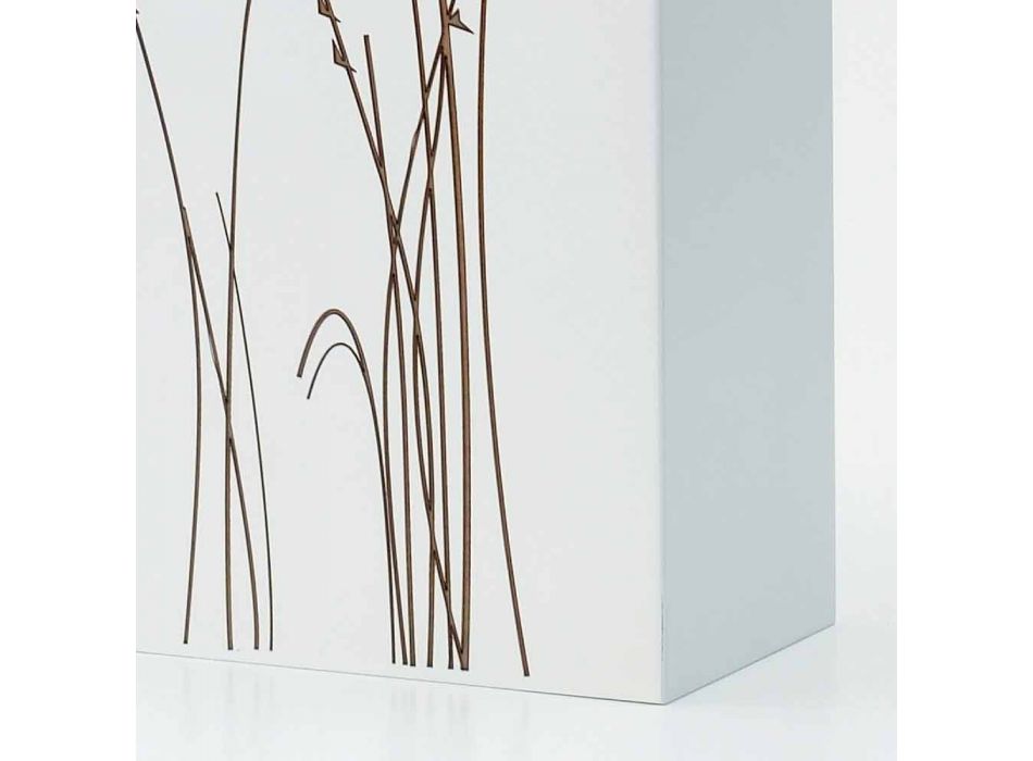 Hvid paraplystativ i dekoreret træ Moderne design rektangulær - filigran Viadurini