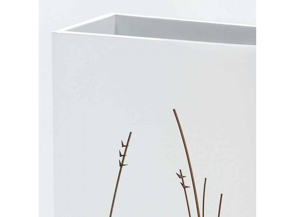 Hvid paraplystativ i dekoreret træ Moderne design rektangulær - filigran Viadurini