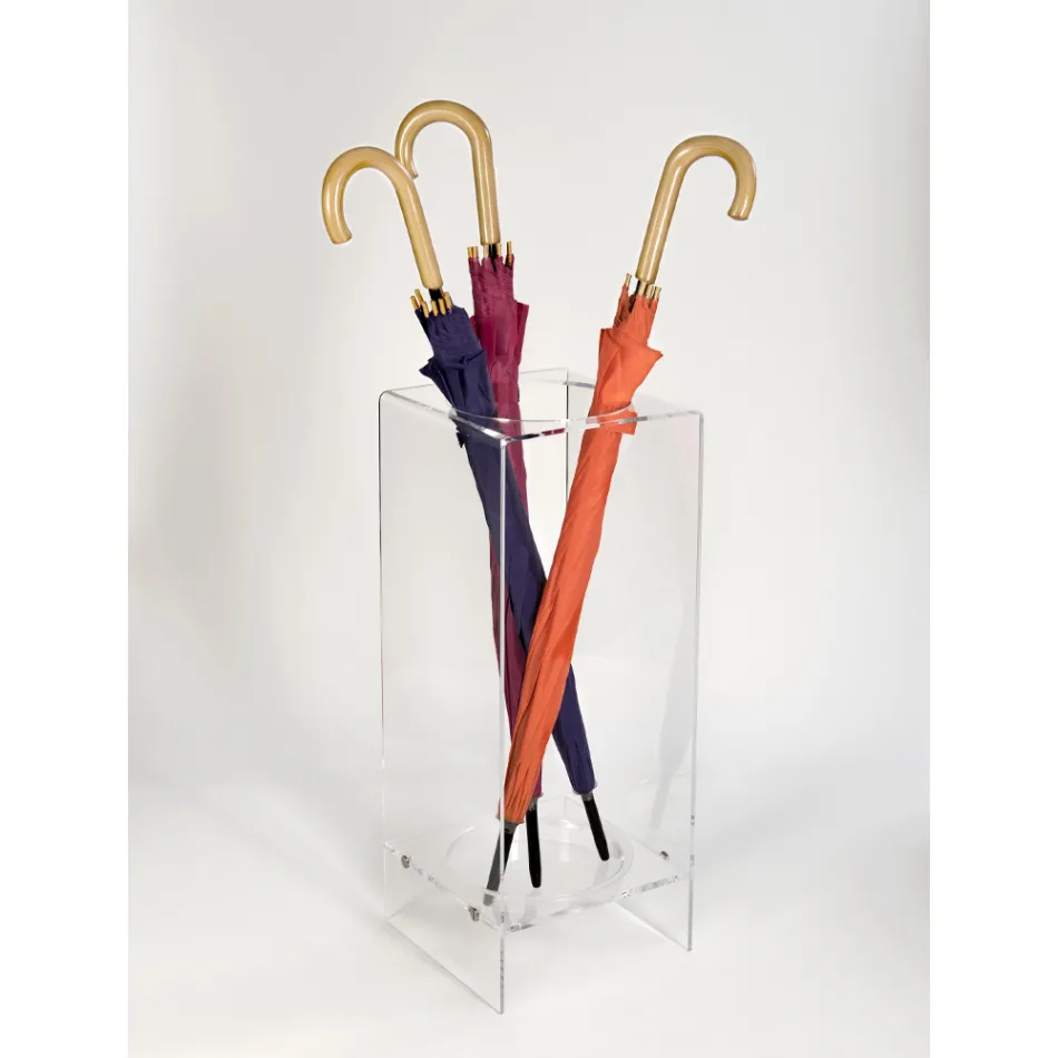 Paraplystativ til indgang i hvidt eller gennemsigtigt plexiglas - navle Viadurini