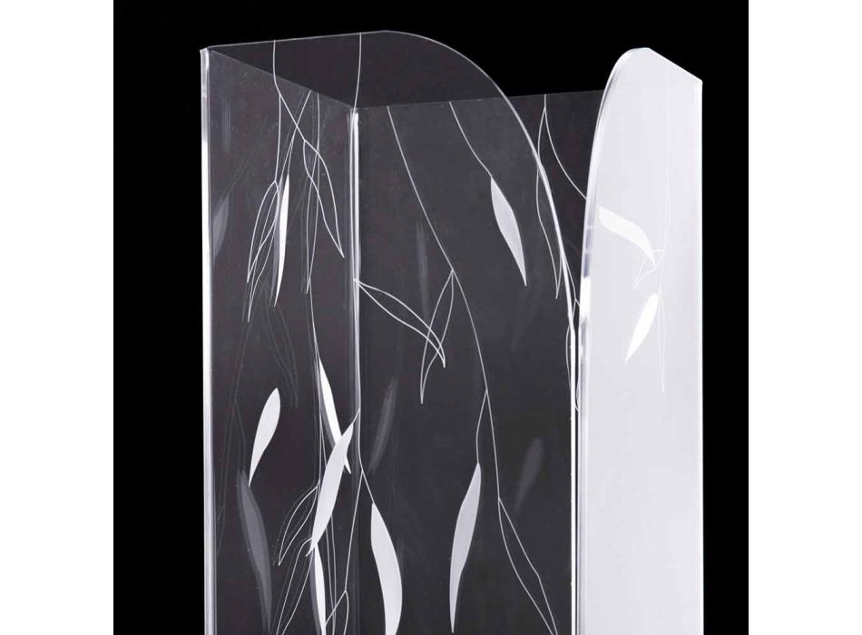 Designparaplystativ i gennemsigtig plexiglas med indgraverede blade - Kanno Viadurini