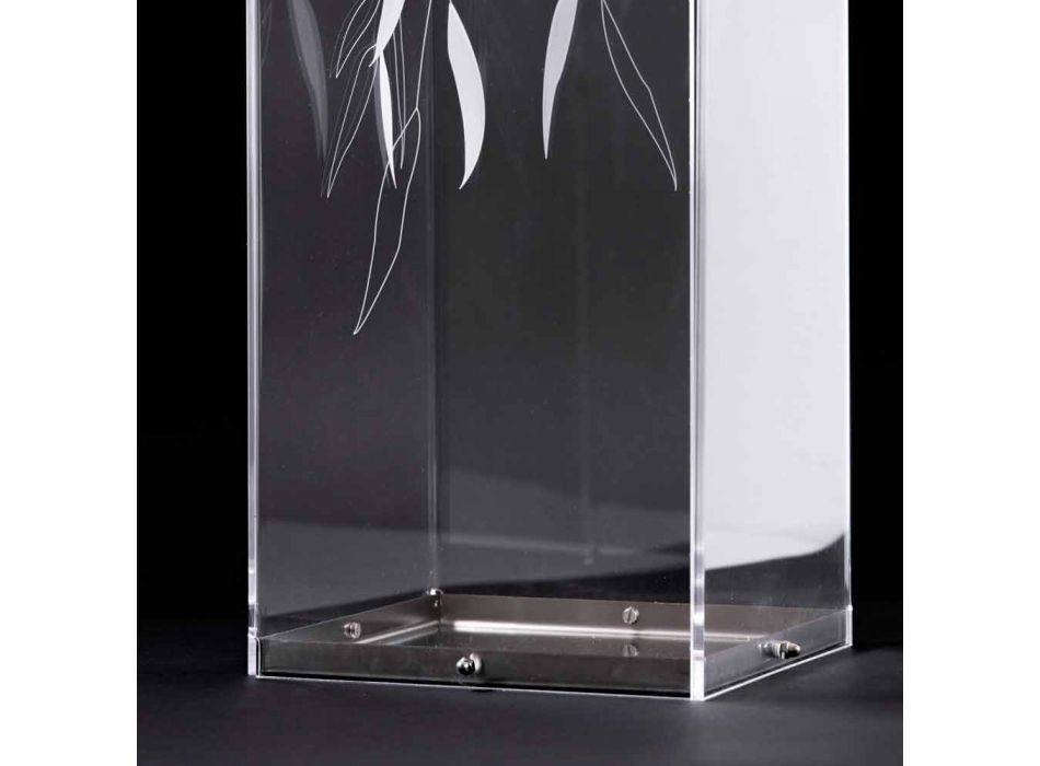 Designparaplystativ i gennemsigtig plexiglas med indgraverede blade - Kanno Viadurini