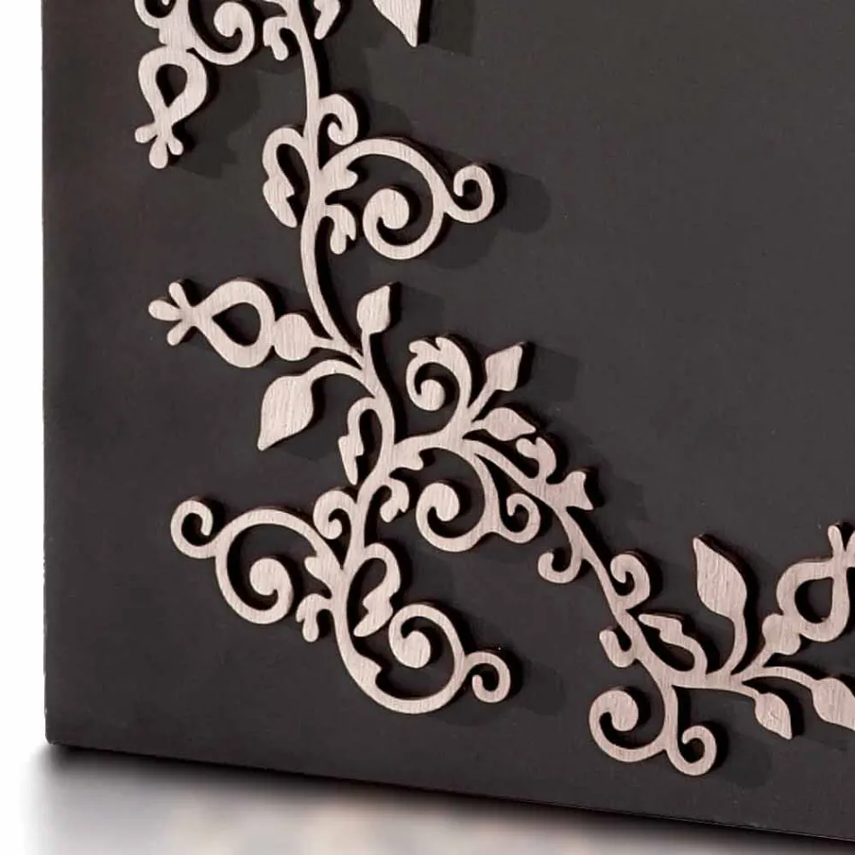 Moderne Elegant Rektangulær Design Paraplystativ i dekoreret træ - Dekoro Viadurini