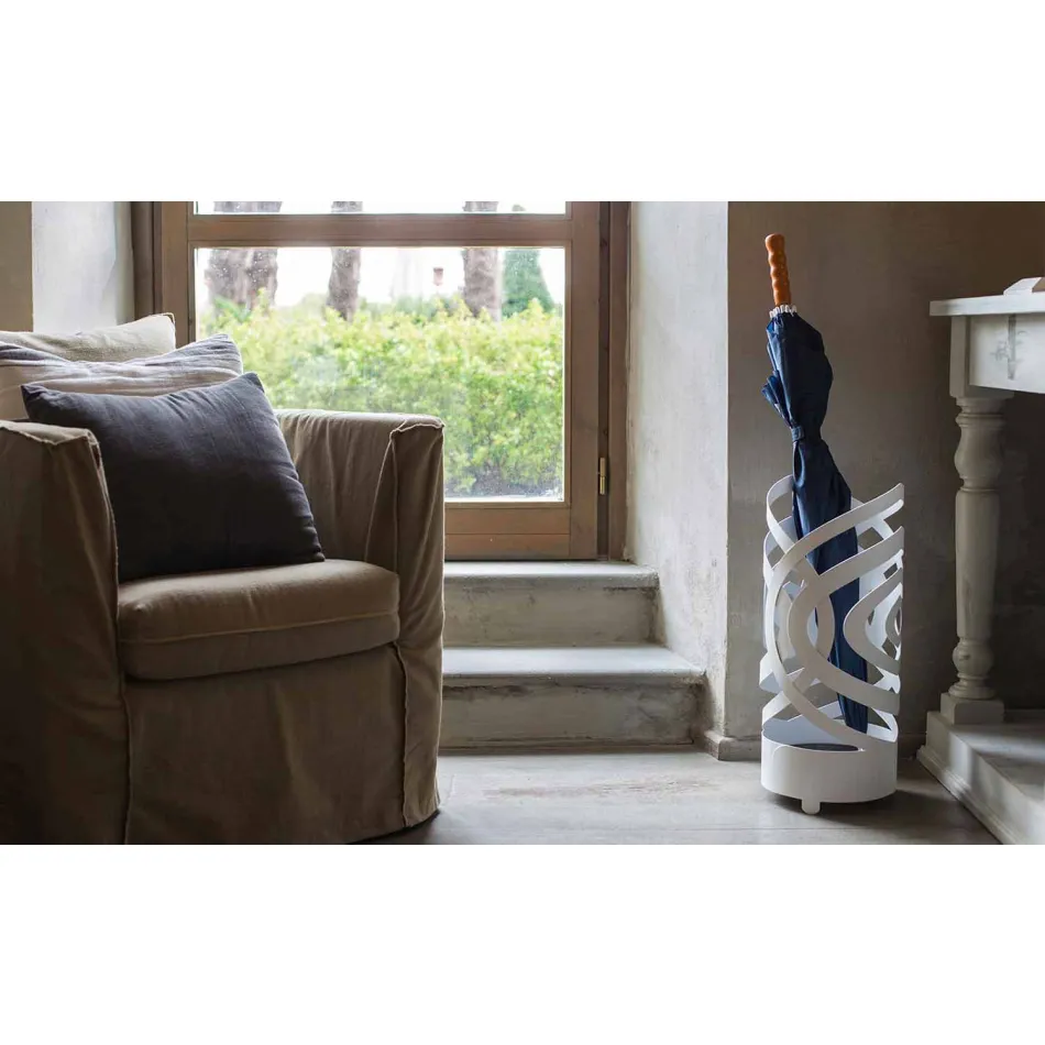 Paraplystativ i moderne design i farvet jern fremstillet i Italien - Olfeo Viadurini