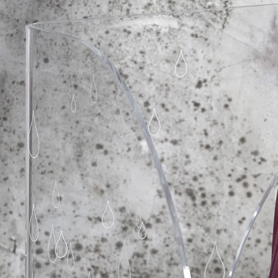 Paraplystativ i transparent laserdekoreret akrylkrystal - Versio Viadurini