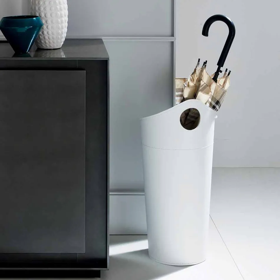 Paraply står i regenereret læder af Pluvia håndlavet design Viadurini