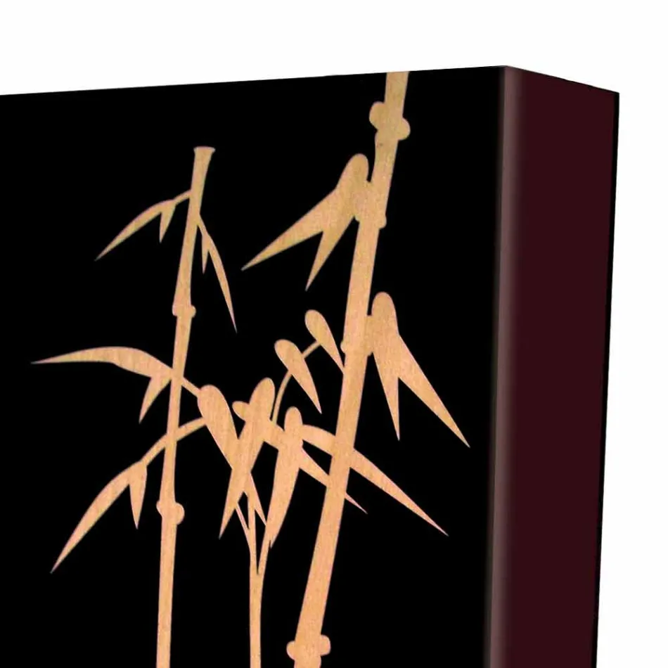 Paraplystativ i mørkt eller hvidt træ med moderne designdekorationer - Cannabambu Viadurini