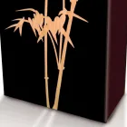 Paraplystativ i mørkt eller hvidt træ med moderne designdekorationer - Cannabambu Viadurini