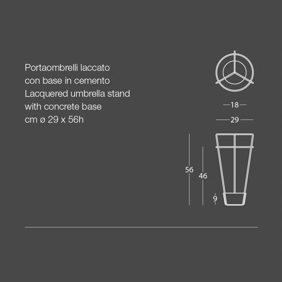 Paraplystativ i farvet metal og beton af moderne italiensk design - Rachid Viadurini