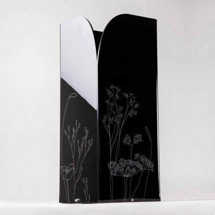Moderne paraplystativ i sort eller gennemsigtig plexiglas med gravering - Florinto Viadurini