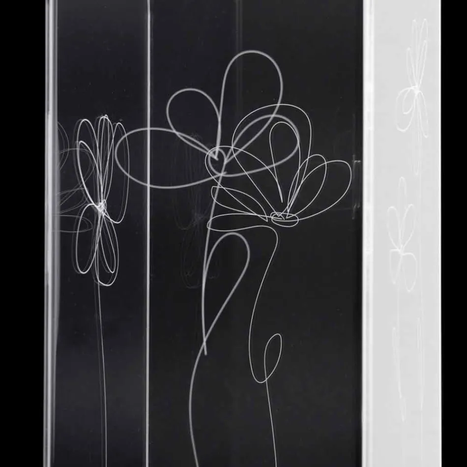 Gennemsigtig plastisk paraplystativ med indgraverede stiliserede blade - Florino Viadurini