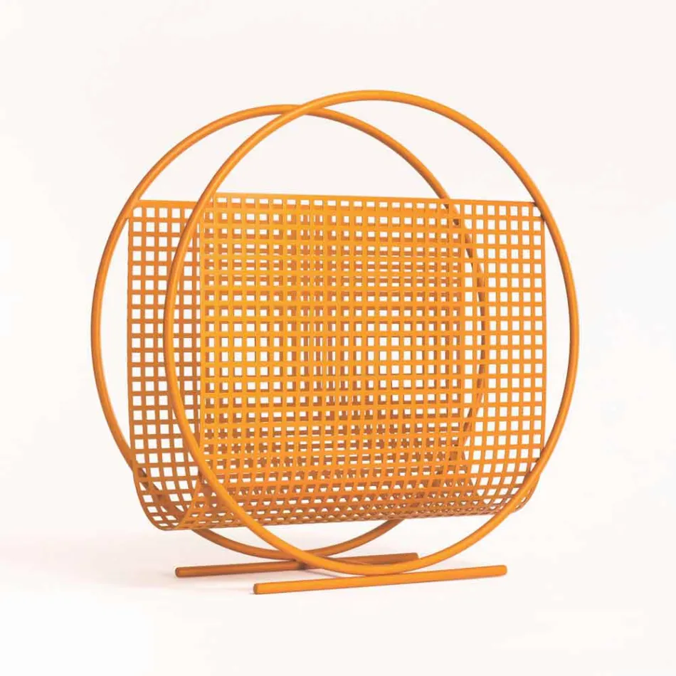 Rundt design stålmagasinstativ lavet i Italien - øse Viadurini