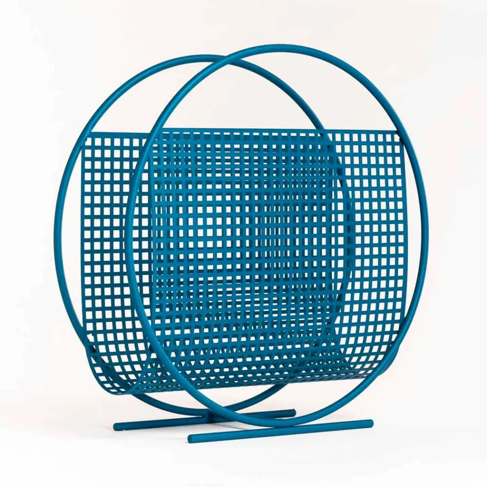 Rundt design stålmagasinstativ lavet i Italien - øse Viadurini