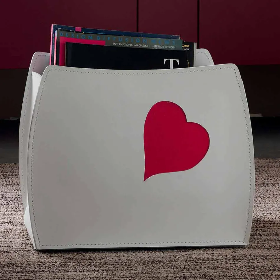 Design magasinhylde i læder med et moderne Beatrice design Viadurini