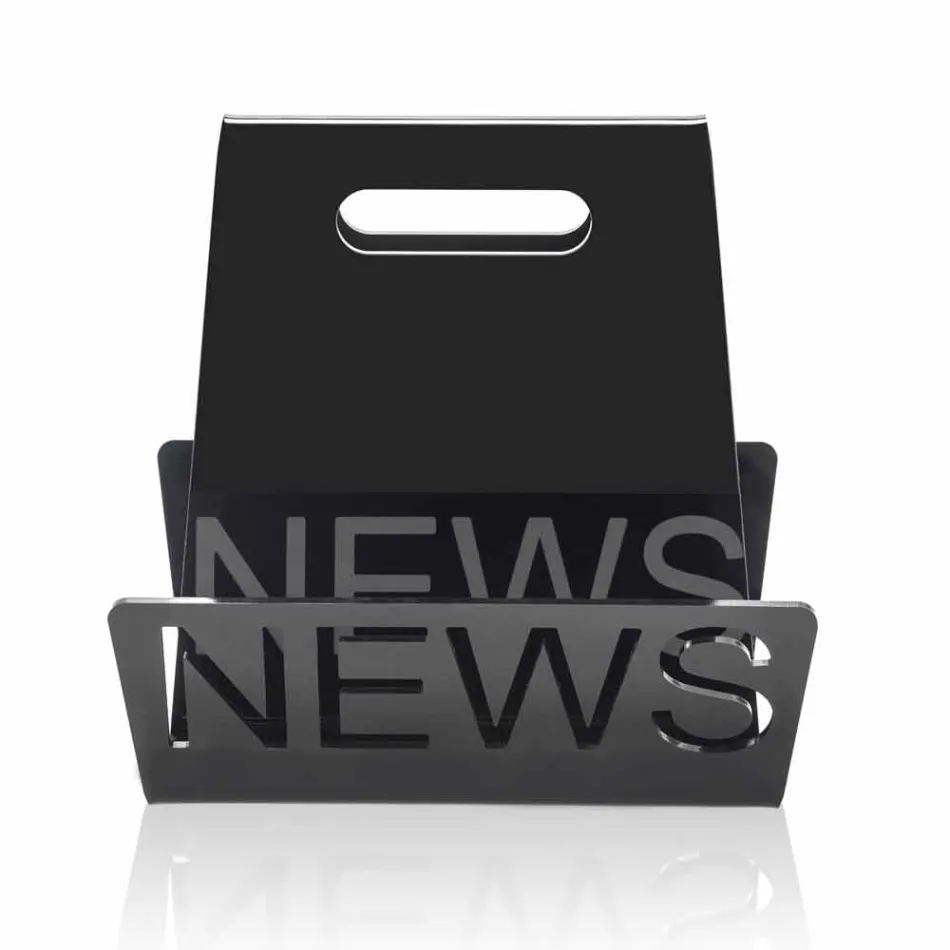 Rack af sort eller gennemsigtig plexiglas-magasin Design Made in Italy - Omar Viadurini