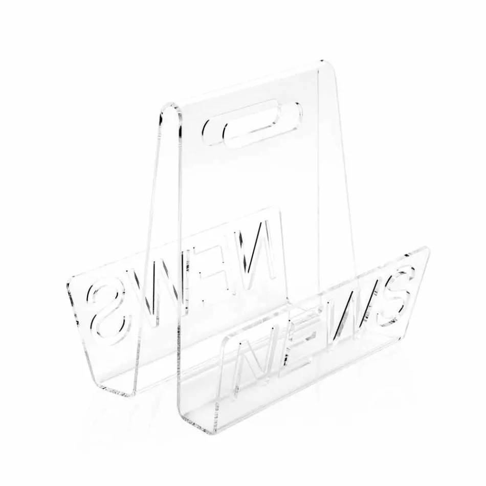 Rack af sort eller gennemsigtig plexiglas-magasin Design Made in Italy - Omar Viadurini