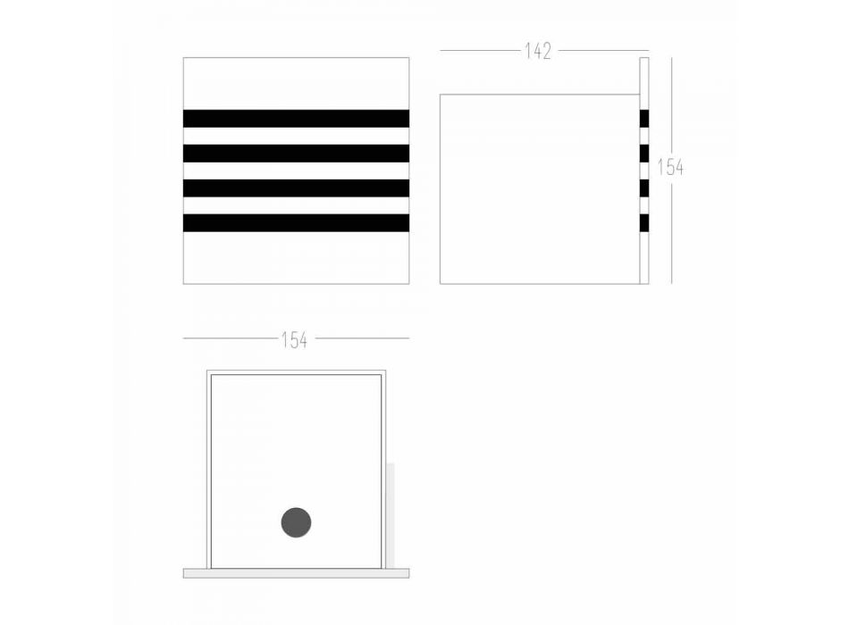 Badeværelsesrulleholder i hvid Corian eller med sorte indsatser italiensk design - Elono