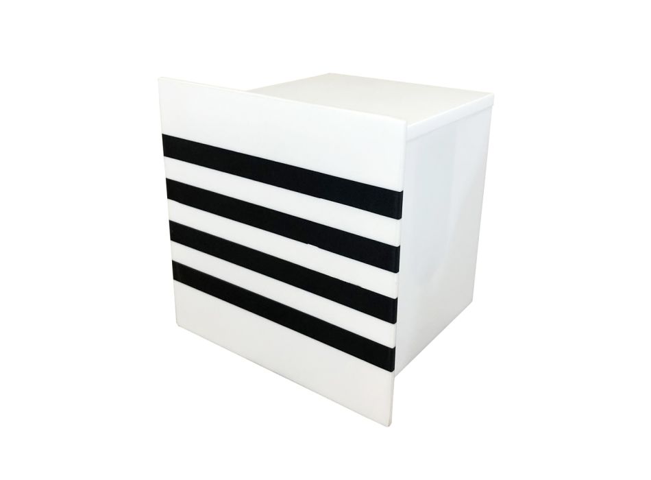 Badeværelsesrulleholder i hvid Corian eller med sorte indsatser italiensk design - Elono Viadurini