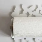 Vægrulleholder i hvidt eller beige jern fremstillet i Italien - Leiden Viadurini