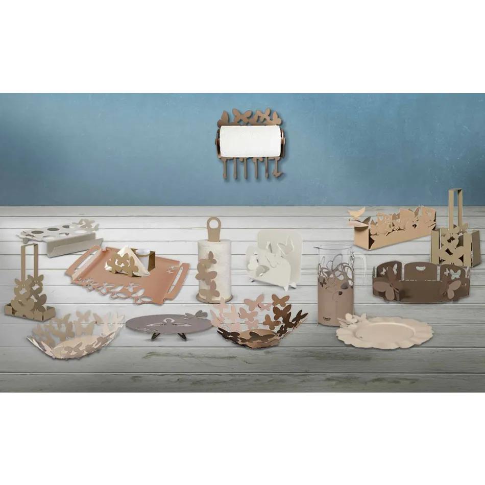 Designvægspapirholder i ædelstrygejern fremstillet i Italien - Leiden Viadurini