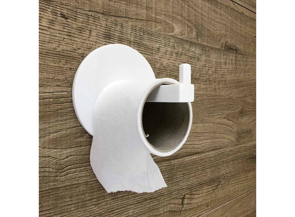 Toiletrulleholder i hvid Corian eller med sort indsats, fremstillet i Italien - Elono Viadurini