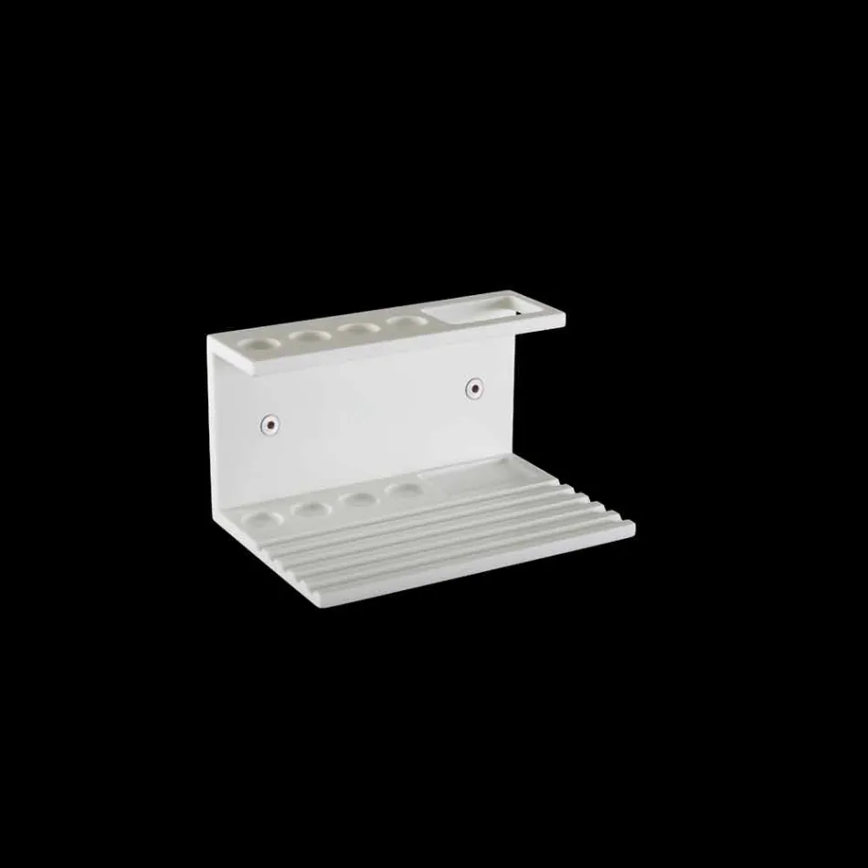 Tandbørsteholder i hvid eller sort Corian, designbadeværelse - Elono Viadurini