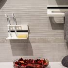 Tandbørsteholder til badeværelse i hvid Corian designkvalitet fremstillet i Italien - Elono Viadurini