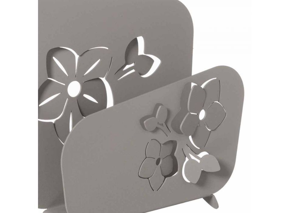 Høj moderne blomster serviettholder i jernblå, hvid eller mudder - Marken Viadurini