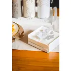 Moderne lavblomster serviettholder i jernblå, hvid eller mudder - Marken Viadurini