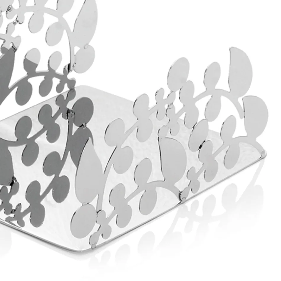 Servietholder i sølvmetal med moderne luksusdesigndekorationer - Amedeo Viadurini