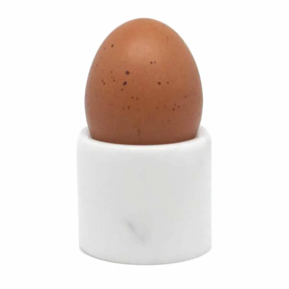 Design Æggebæger i hvid Carrara-marmor fremstillet i Italien, 2 stykker - Picca Viadurini