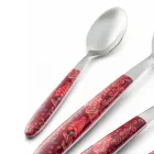 Stål og Plast Bestik Farvet Arabesque Decor 24 Stk - Alessandra Viadurini