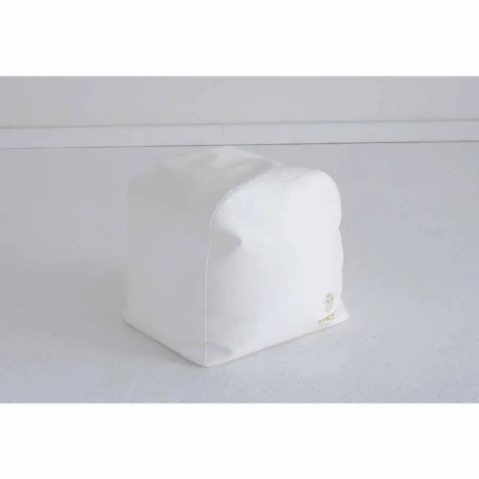 Puf Cloud Trona design i hvid nautiske imiteret læder lavet i Italien Viadurini