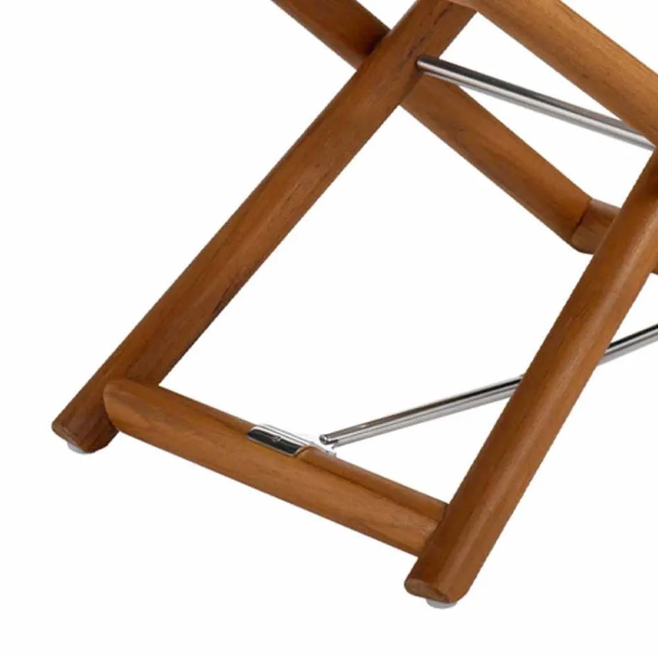 Udendørs puf i naturligt eller sort matttræ og pude, fremstillet i Italien - Suzana Viadurini