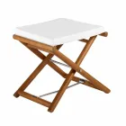 Udendørs puf i naturligt eller sort matttræ og pude, fremstillet i Italien - Suzana Viadurini