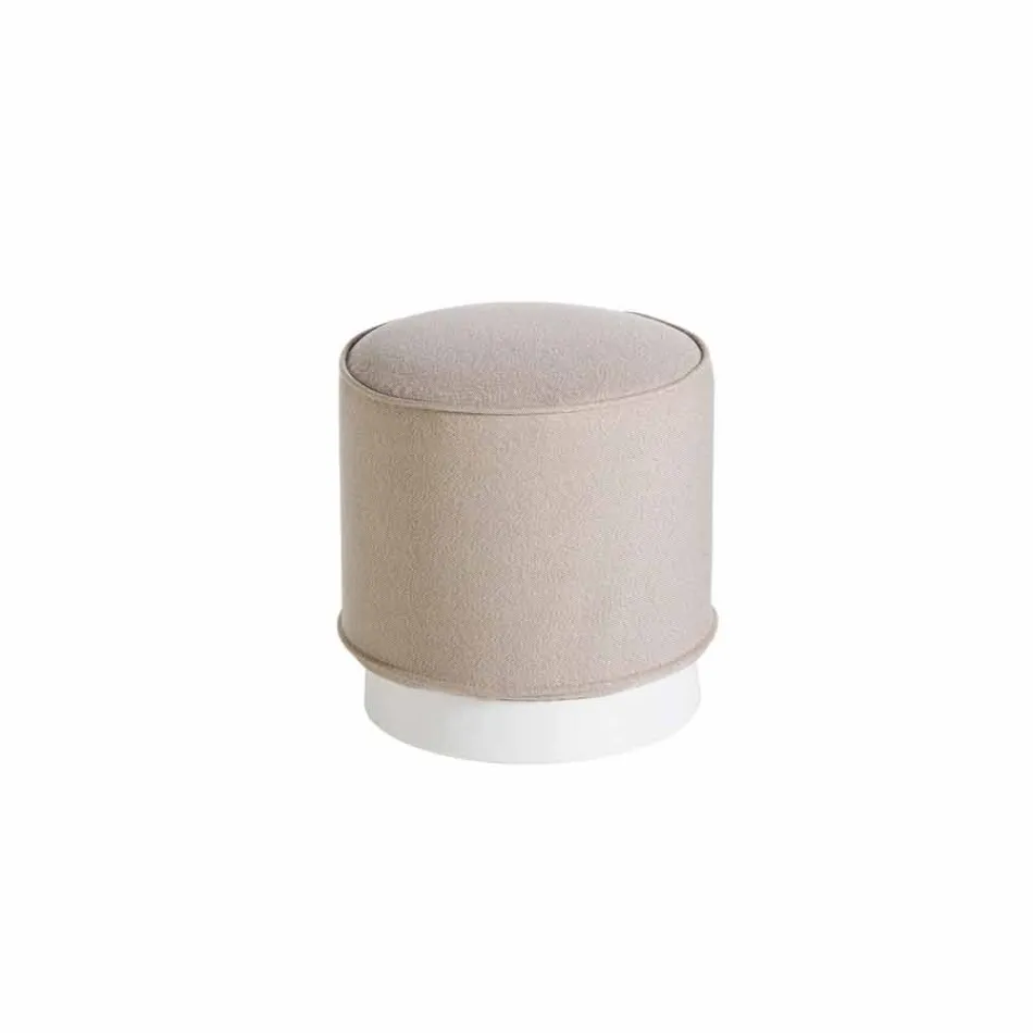 Pouf til udendørs, i polyethylen og stof eller læder - Mara Slide Viadurini