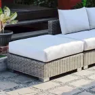 Puf moderne ydre i grå-taupe Jaco polyethylen, håndlavet Viadurini