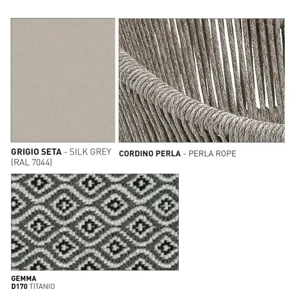 Havepuf med aluminium og vævekurv - Tibidabo fra Varaschin Viadurini