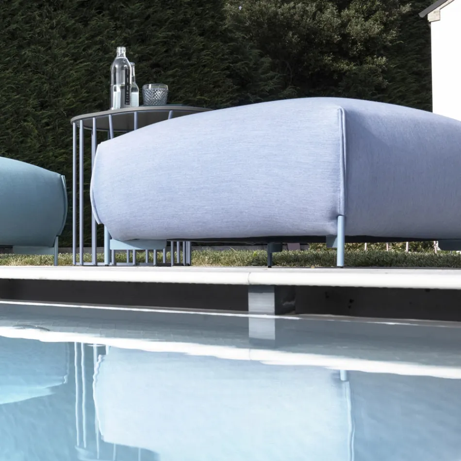 Havepuf polstret og dækket af stof lavet i Italien - Smør Viadurini