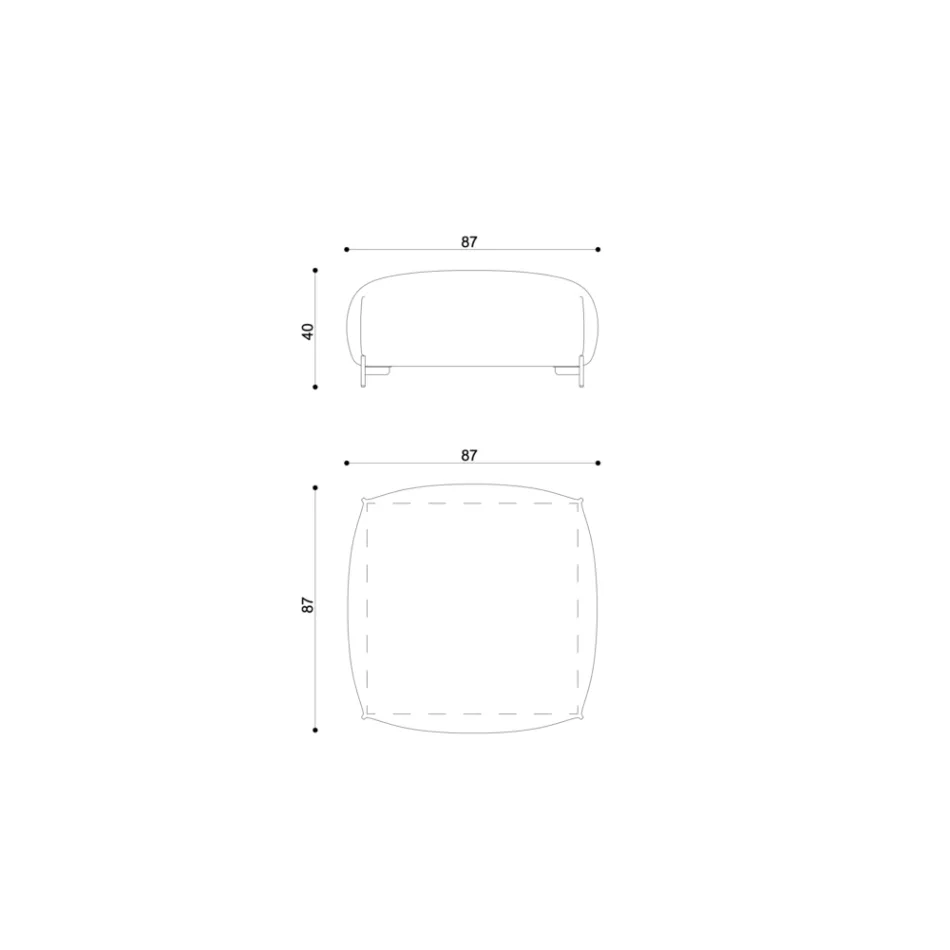 Havepuf polstret og dækket af stof lavet i Italien - Smør Viadurini