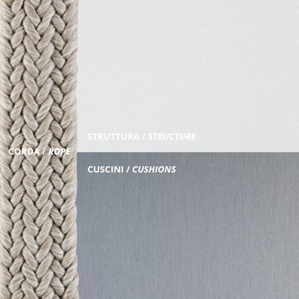 Havepuf i stål og rebpude medfølger Made in Italy - Bronn Viadurini