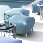 Havepuf i stof med metalfødder lavet i Italien - Smør Viadurini