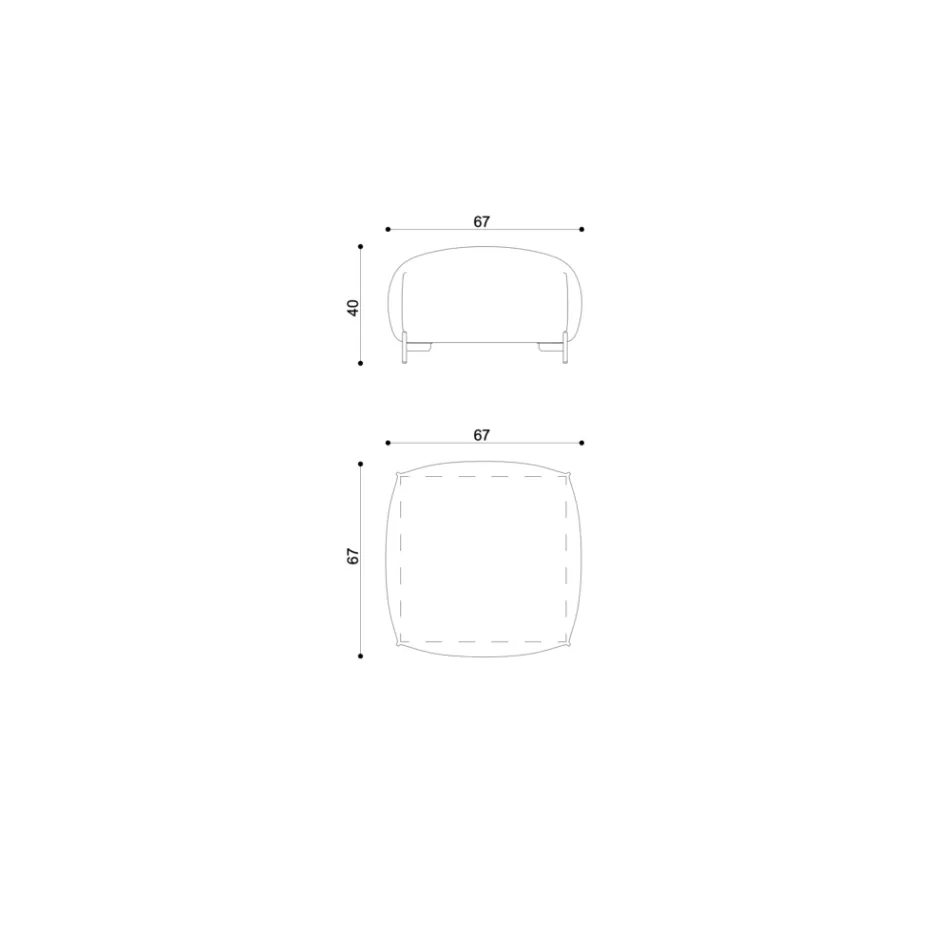 Havepuf i stof med metalfødder lavet i Italien - Smør Viadurini