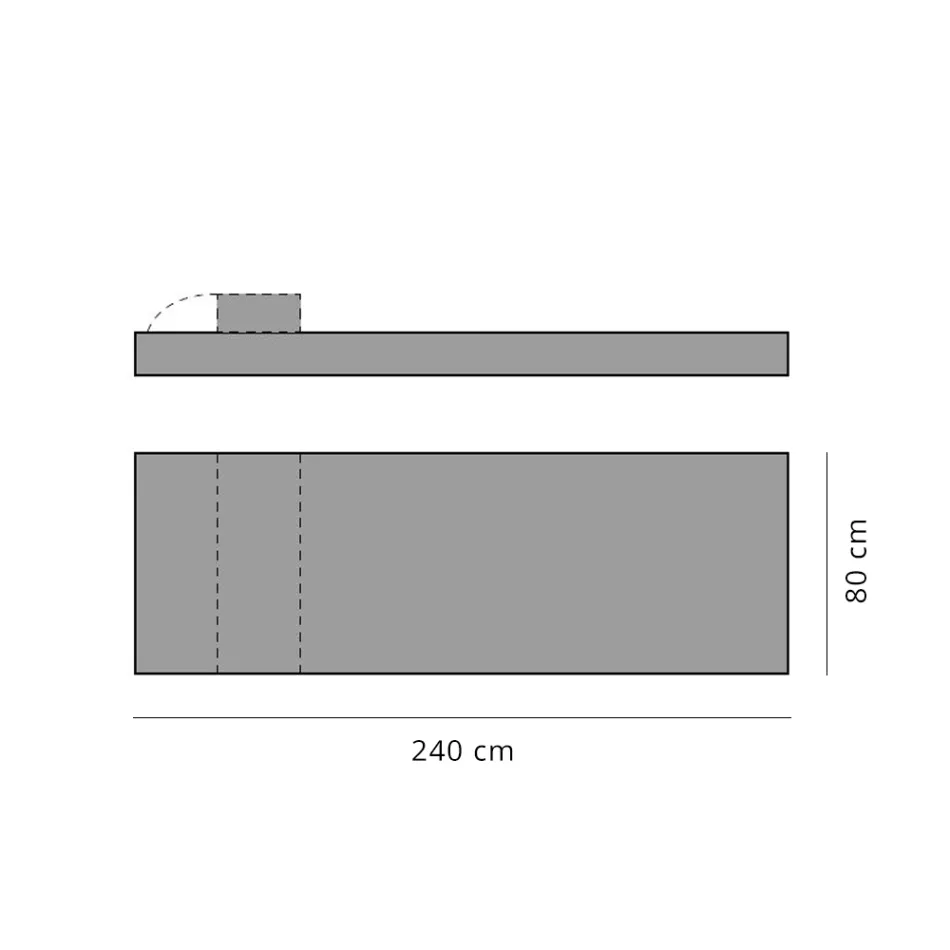 Design Single Outdoor Daybed puf, høj kvalitet lavet i Italien - Emanuela Viadurini