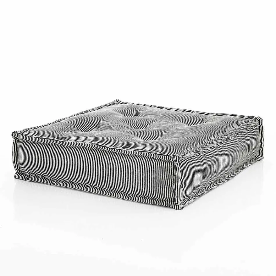 Etnisk firkantet pouf i lappet stof eller fløjlsfiber Viadurini