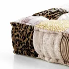 Etnisk firkantet pouf i lappet stof eller fløjlsfiber Viadurini