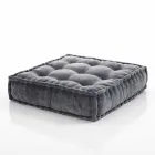 Etnisk firkantet pouf i lappet stof eller fløjlsfiber Viadurini