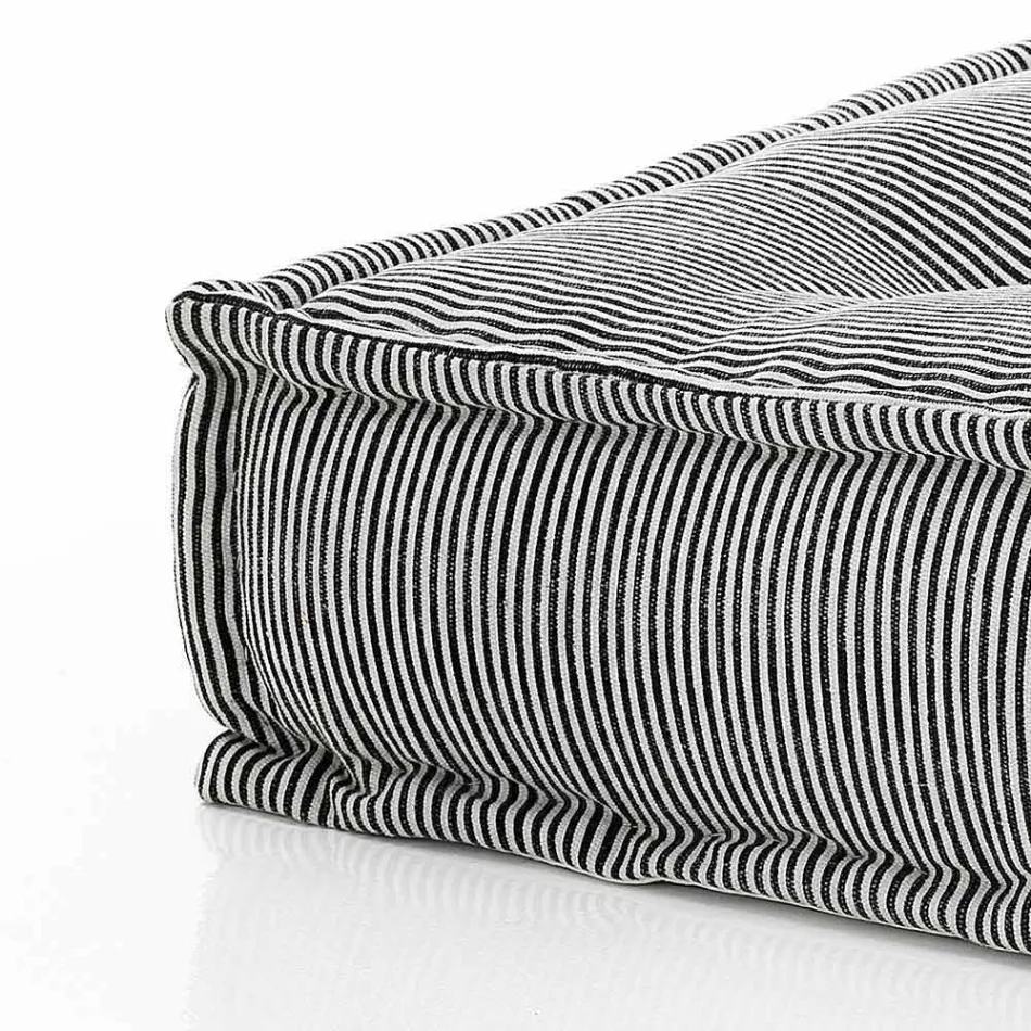 Etnisk firkantet pouf i lappet stof eller fløjlsfiber Viadurini